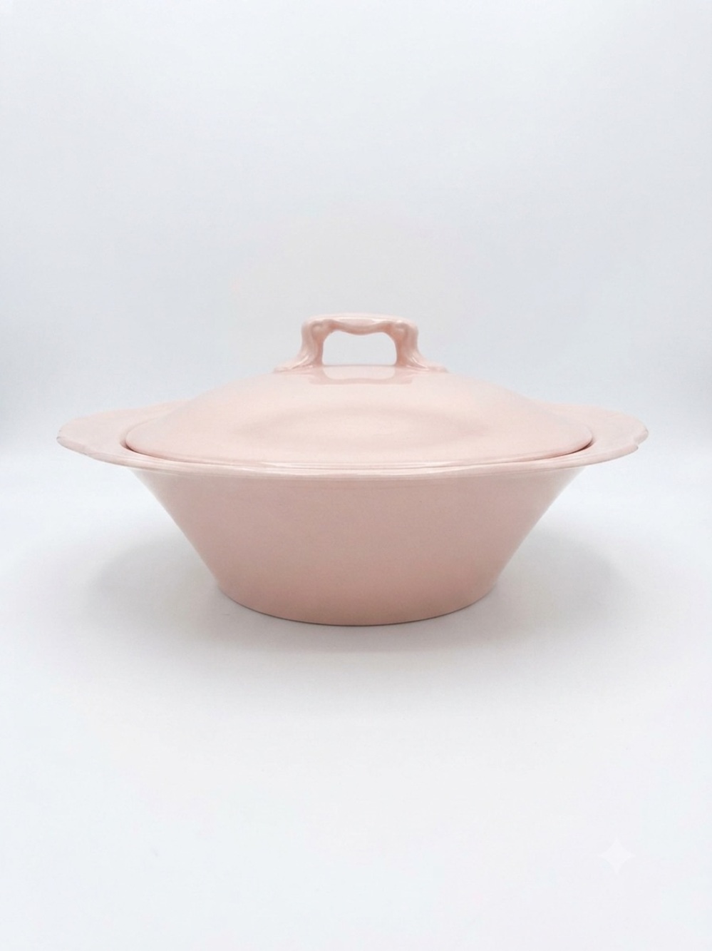 Vintage Johnson Bros Rosedawn Pink Scalloped Lidded serving bowl